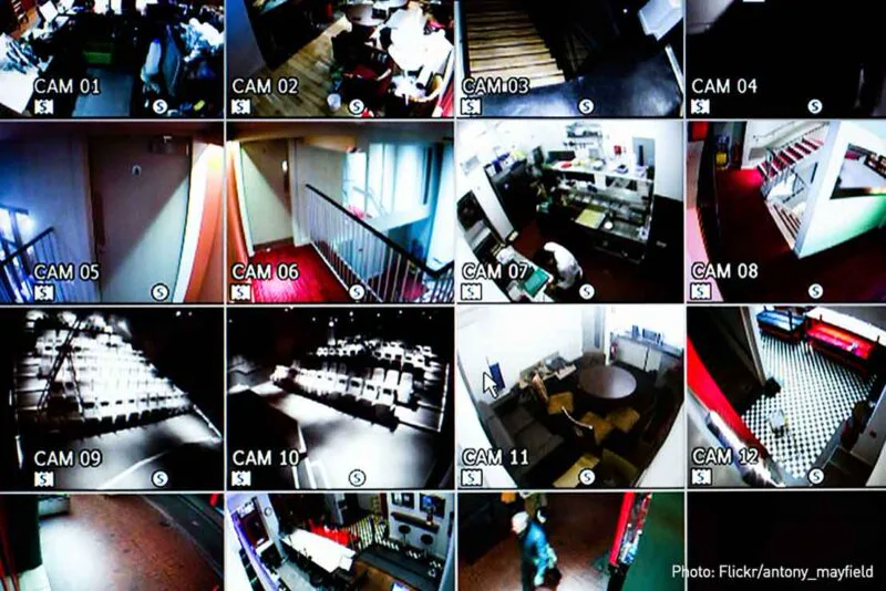 Vista multicámara CAM01-CAM16 típica de un sistema CCTV